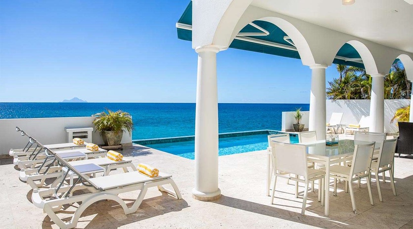 Villa Pool at PIE FAR, Beachfront/Cupecoy, St. Martin