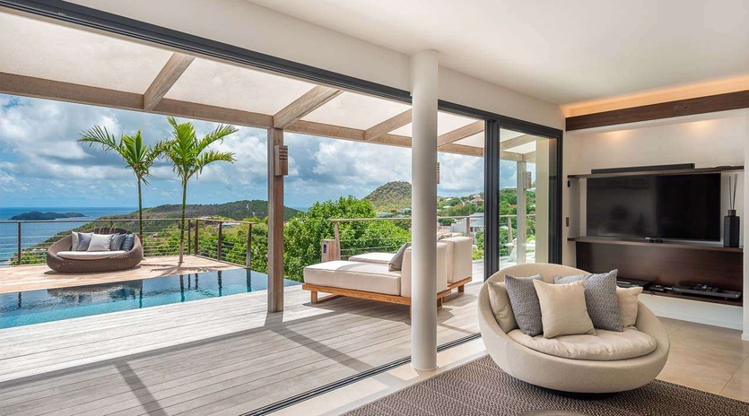 Living Room at WV ONE, Colombier, St. Barthelemy