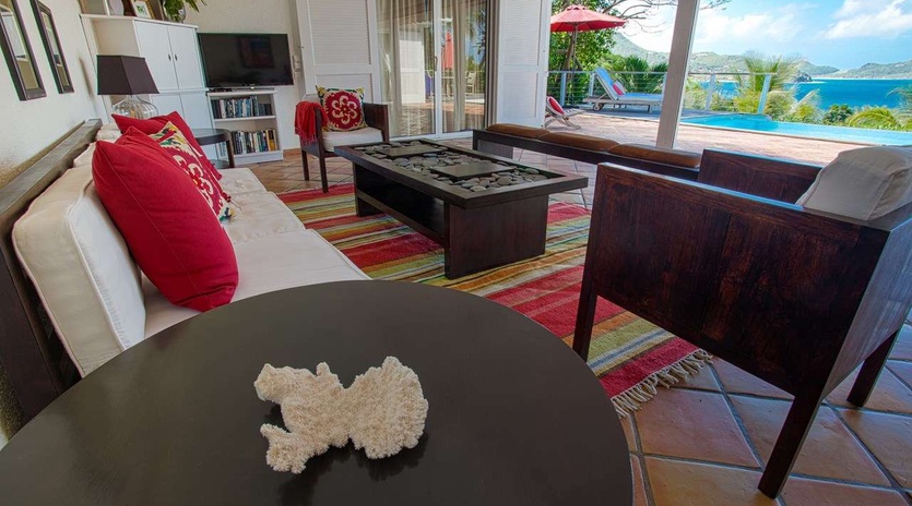 Living Room at WV JCC, Pointe Milou, St. Barthelemy