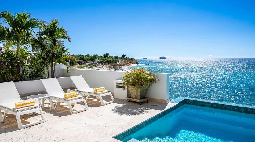 Villa Pool at PIE FAR, Beachfront/Cupecoy, St. Martin