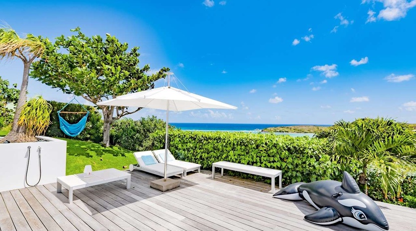 Deck at WV SBM, Grand Cul de Sac, St. Barthelemy
