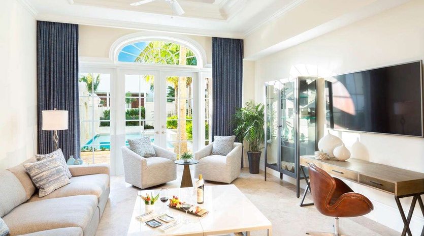 Living Room at TC 6BV, Long Bay Beach, Turks & Caicos