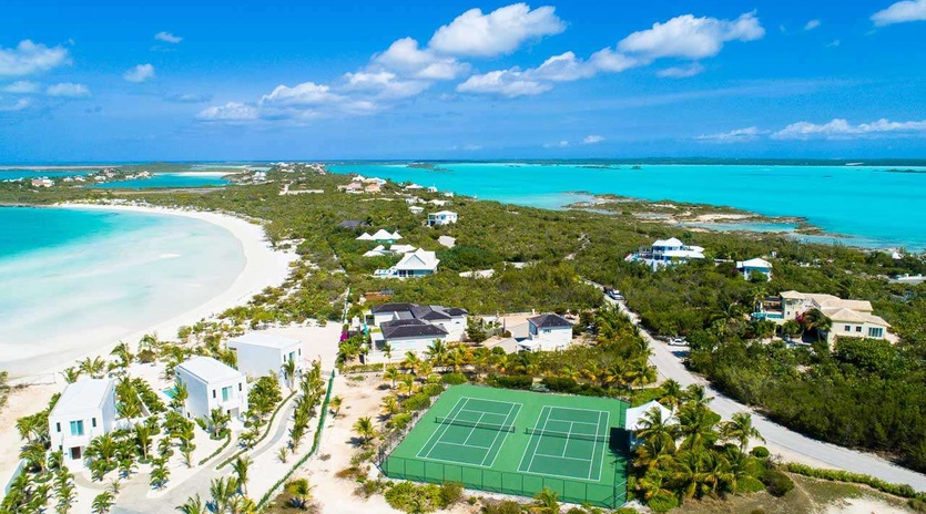 Aerial photo of TC SOR, Ocean Pt/Taylors, Turks & Caicos