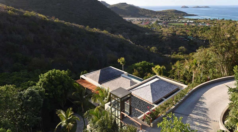 Aerial photo of WV VES, Lurin, St. Barthelemy