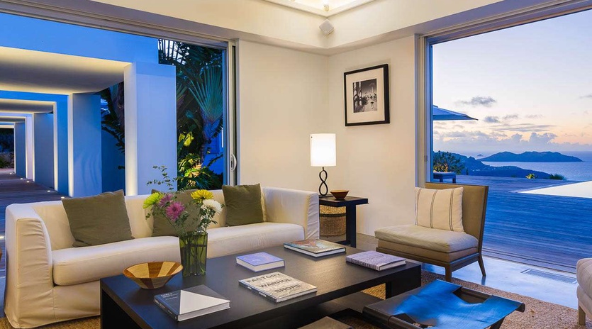 Living Room at WV ECO, Gouverneur, St. Barthelemy