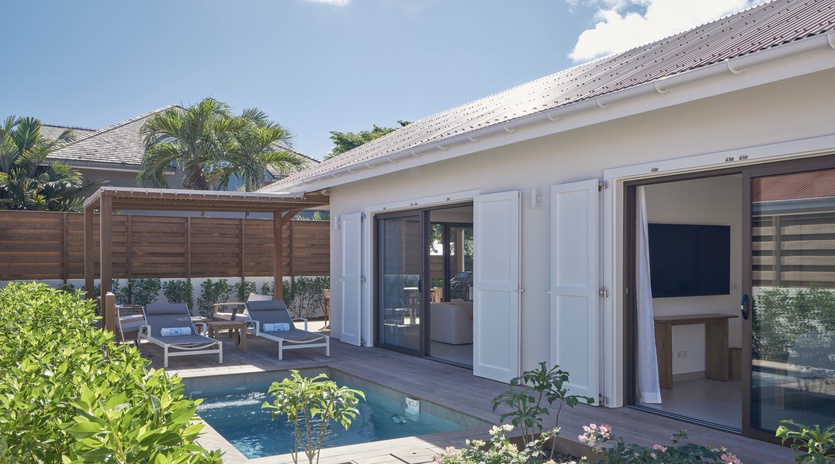 Step into your private paradise with a sparkling plunge pool and tropical garden blooming right at your doorstep.