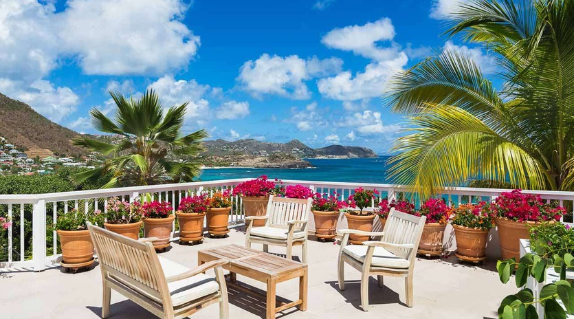 Patio at WV LUZ, Camaruche, St. Barthelemy