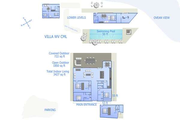Floorplan of WV CML, Camaruche, St. Barthelemy