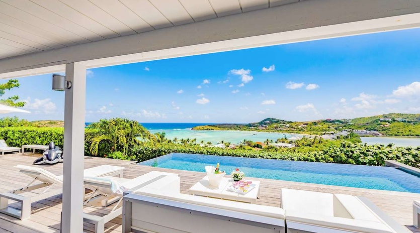 Deck at WV SBM, Grand Cul de Sac, St. Barthelemy