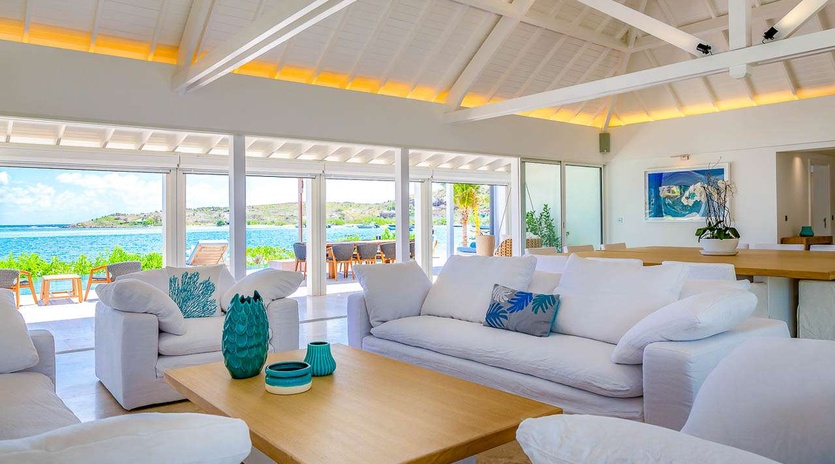 Living Room at WV AQA, Grand Cul de Sac, St. Barthelemy
