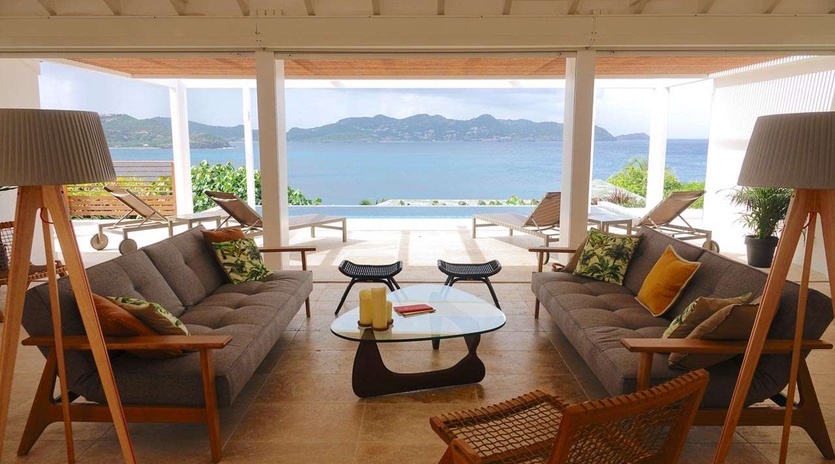 Living Room at WV ARK, Pointe Milou, St. Barthelemy