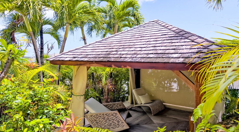 Unwind in your private garden cabana, surrounded by swaying palms and tropical blooms. Stretch out on plush lounge chairs with ocean breezes and total relaxation just steps away.