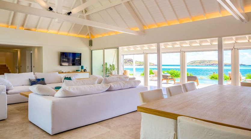 Living Room at WV AQA, Grand Cul de Sac, St. Barthelemy