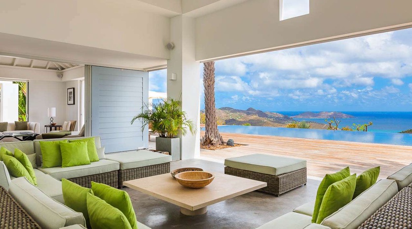 Living Room at WV ECO, Gouverneur, St. Barthelemy