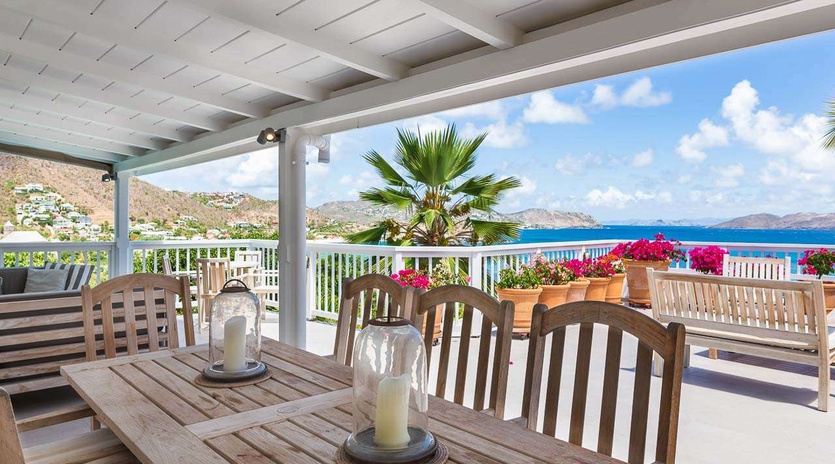 Terrace at WV LUZ, Camaruche, St. Barthelemy