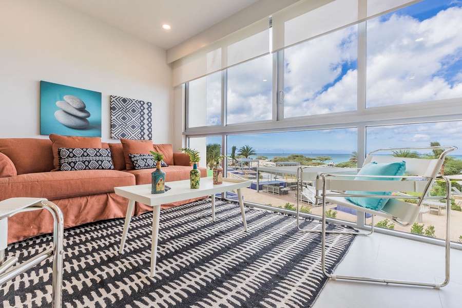 Featured Property 3BS-Azure216 -Vibrant 3BR Mid-Century Modern Condo w/ Ocean Views