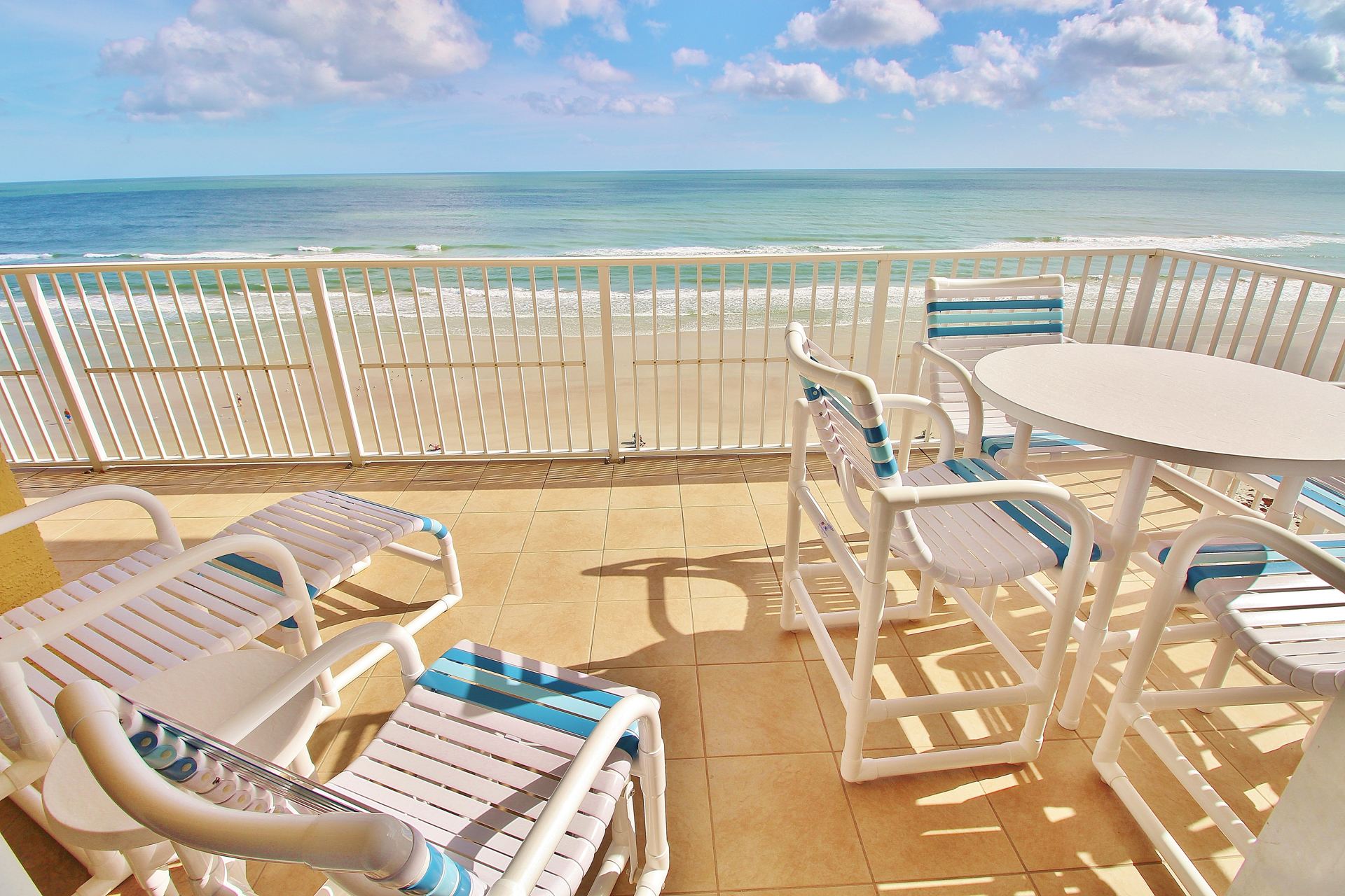 Furnished Balcony with Stunning Beach View