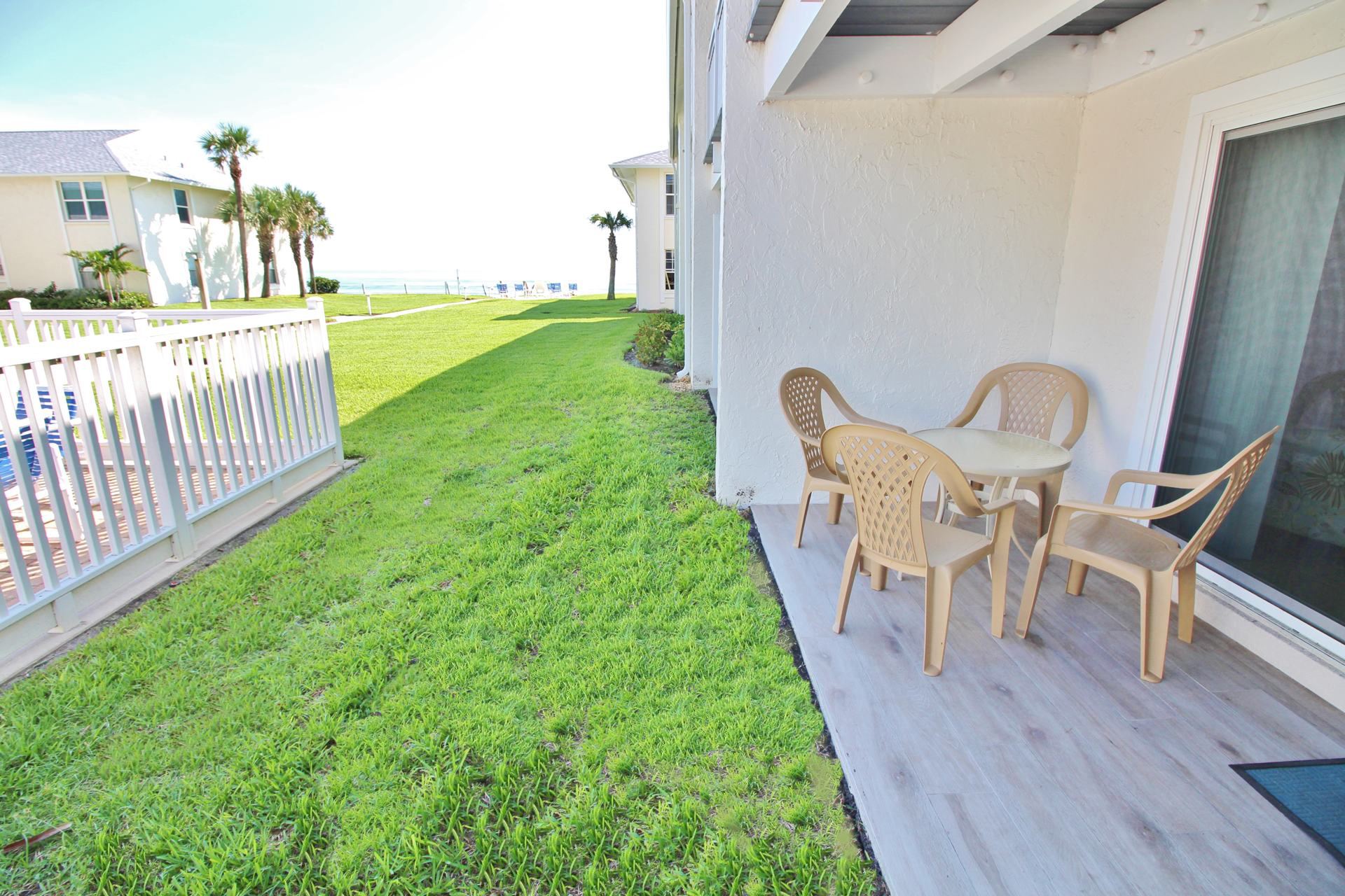 Furnished Patio Steps Away from the Beach