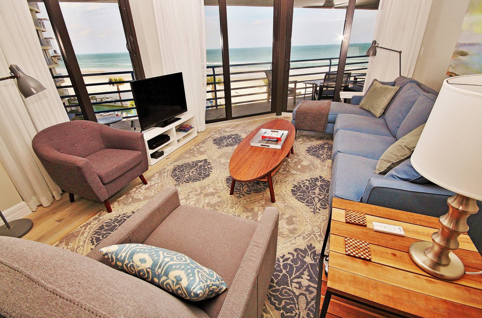 Living Room with 24/7 Ocean Views