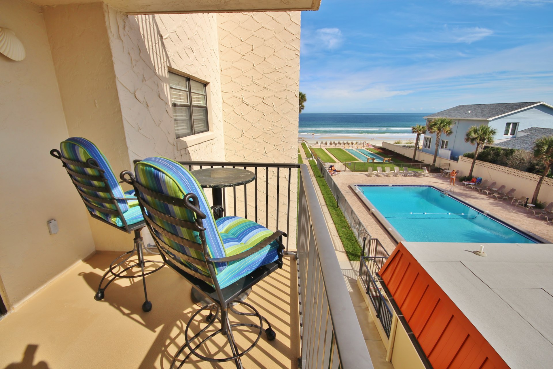 See the Gleaming Ocean from the Balcony