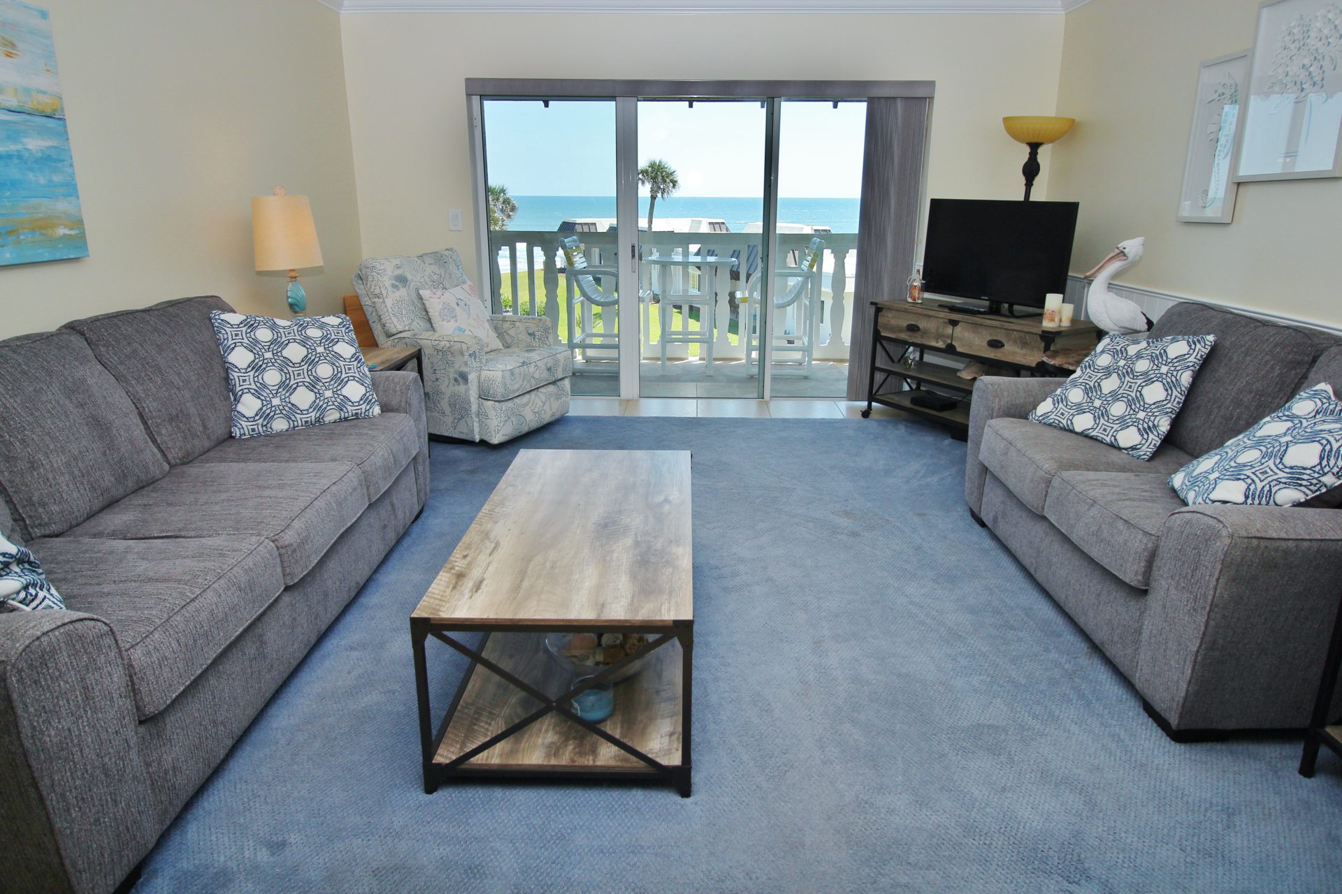 Living room with stunning ocean view