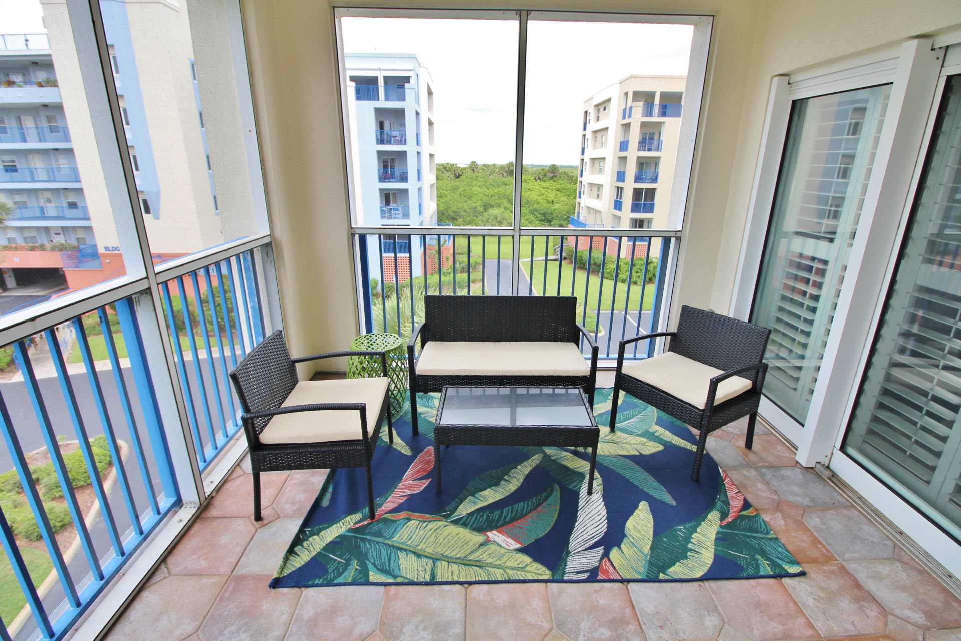 Balcony with outdoor furniture