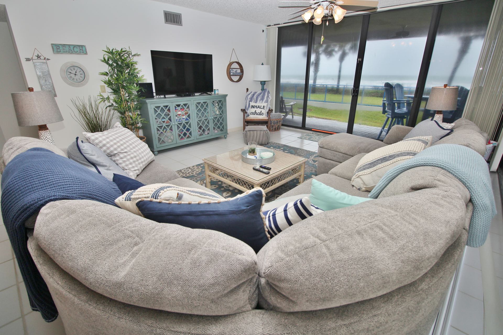 Large Sofa in Living Room with Great View