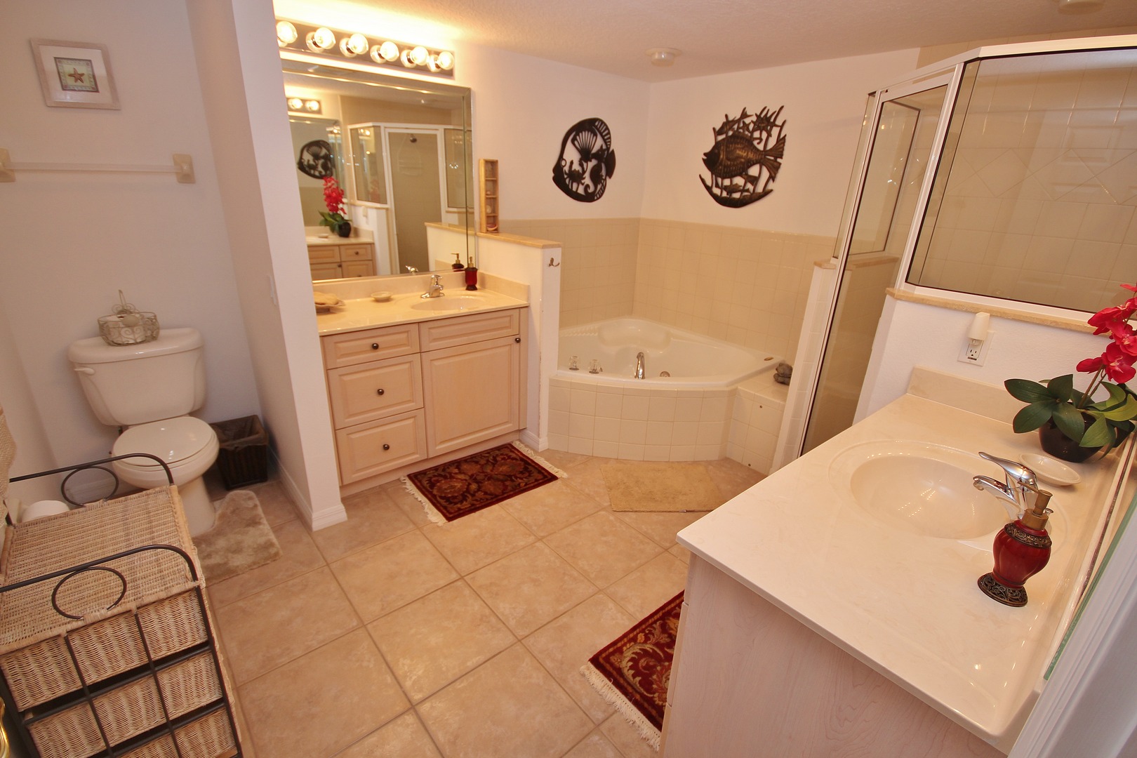 Spacious primary bathroom