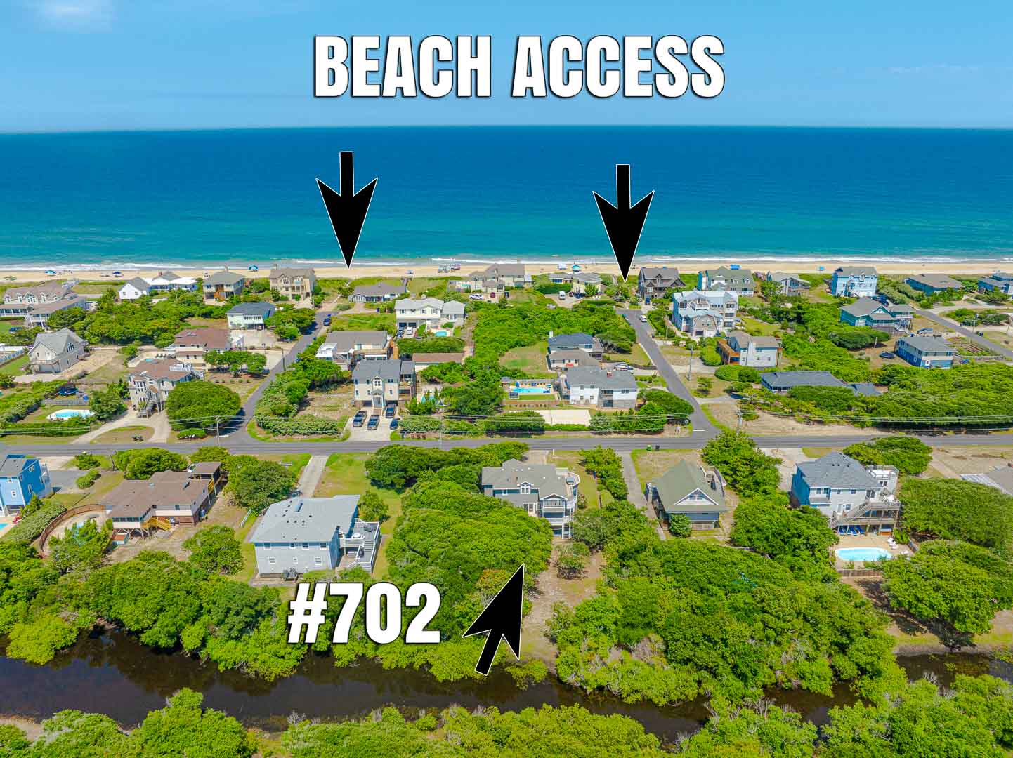 Aerial View of 702 | Corallina & Beach Access