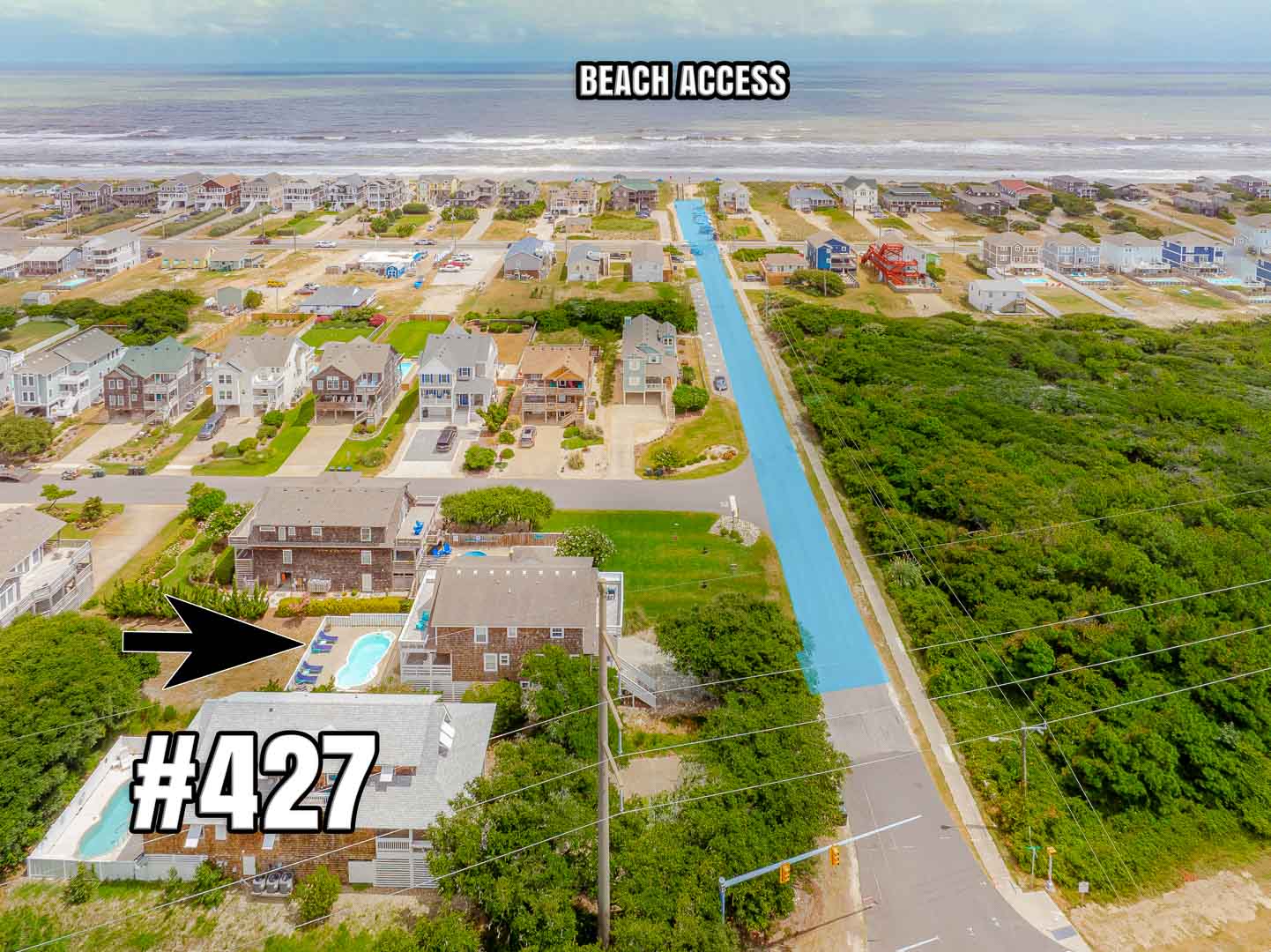Aerial of 427 | Beachy Keen & Beach Access