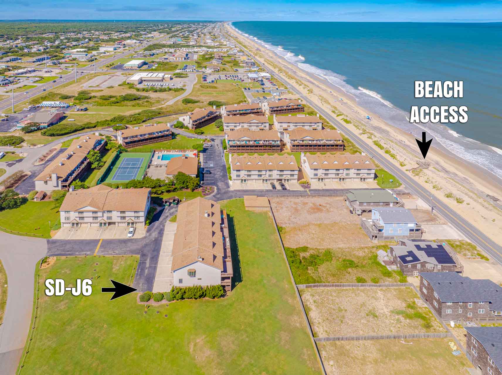 Aerial View of Sea Dunes & Beach Access
