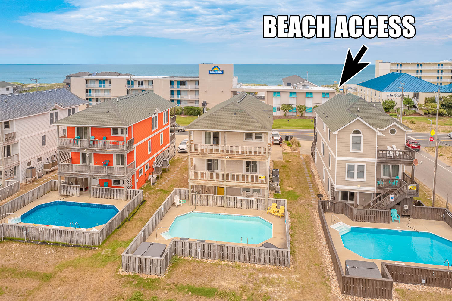 Aerial View of 359 | Pirates Retreat & Beach Access