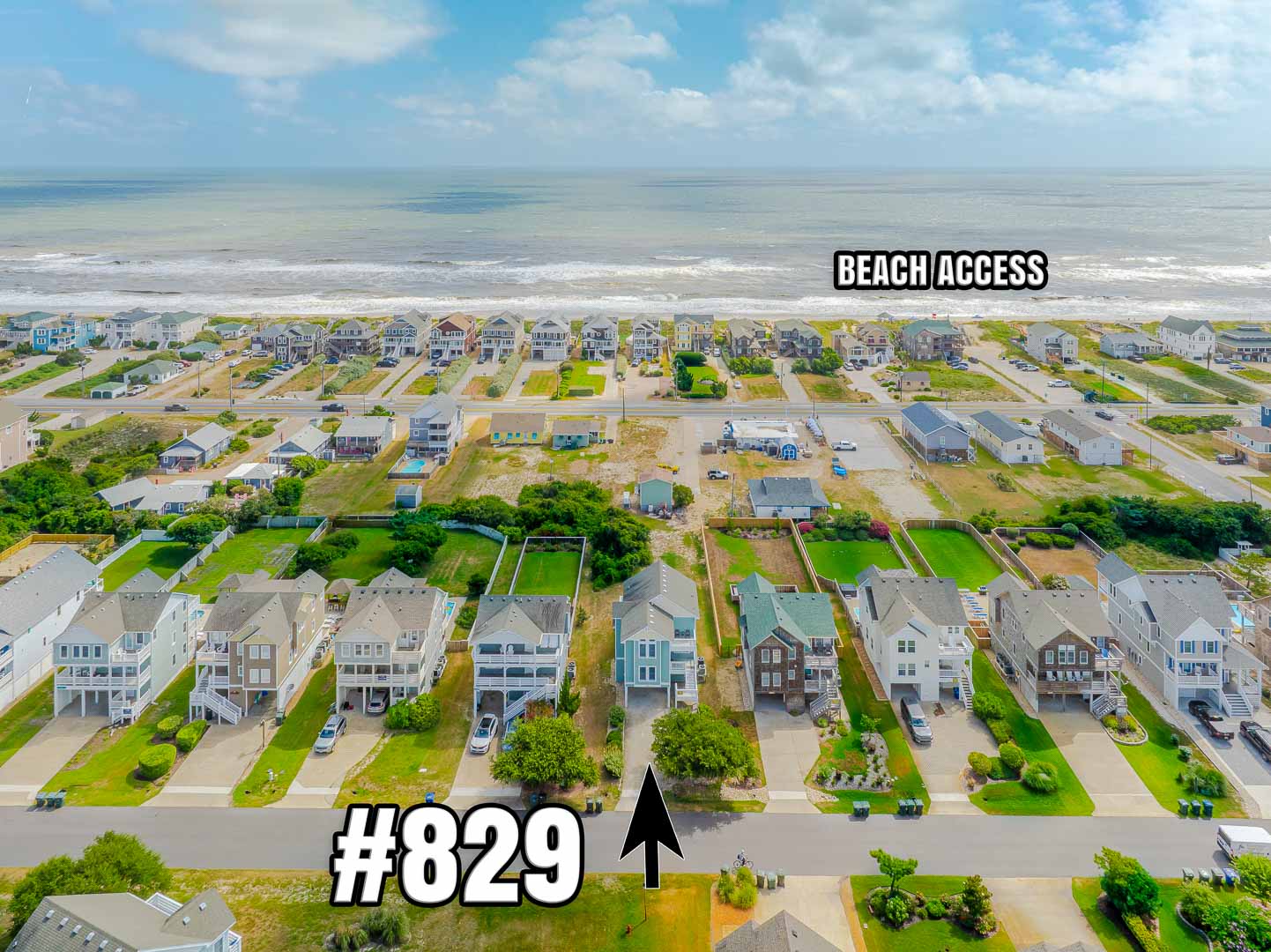 Aerial of 829 | The Todd House & Beach Access