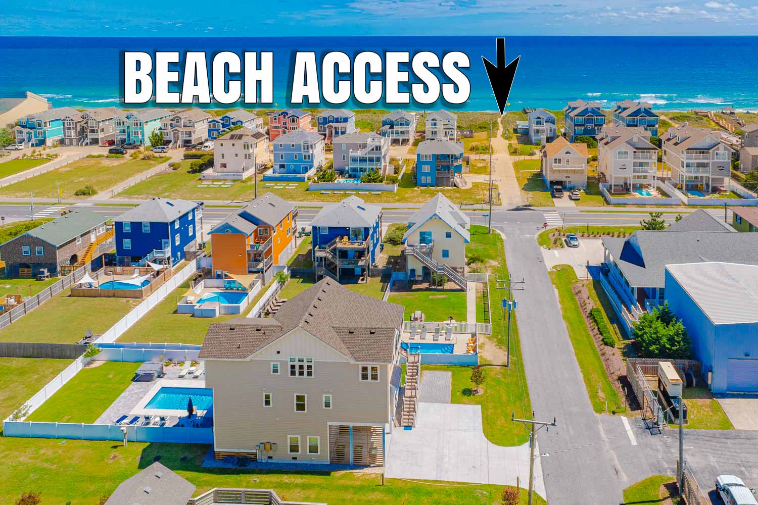 Aerial View of 418 | Rollin Tide & Beach Access