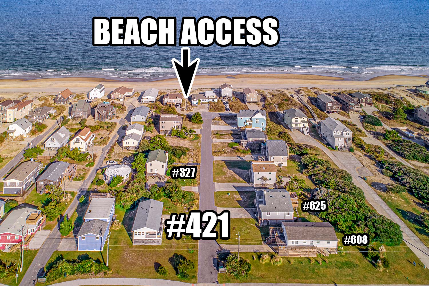 Aerial View of 421 | Franklin's & Beach Access