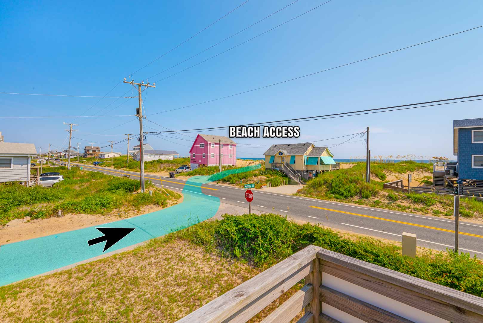 View of Beach Access from Deck