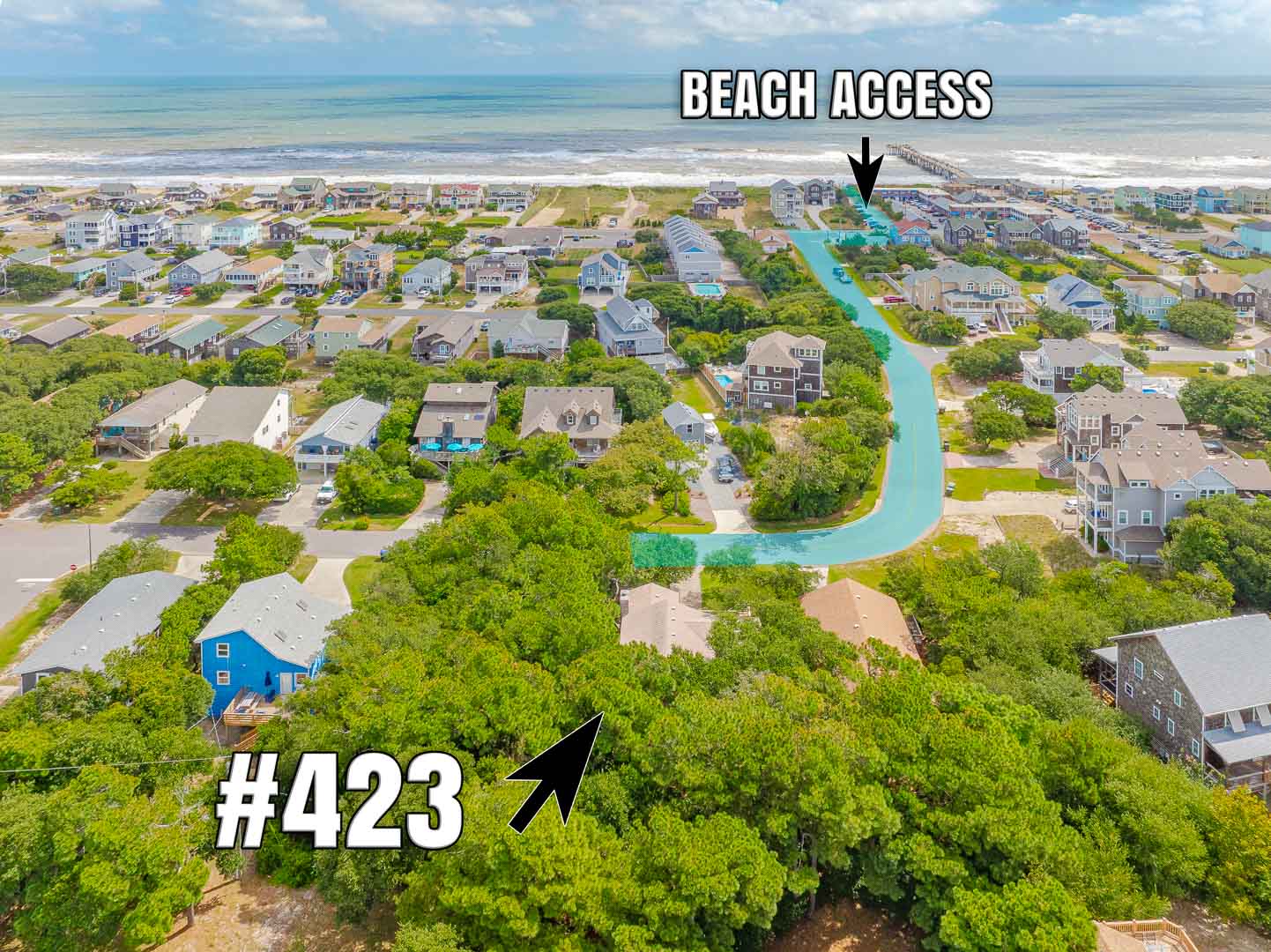 Aerial of 423 | Sun Spot & Beach Access