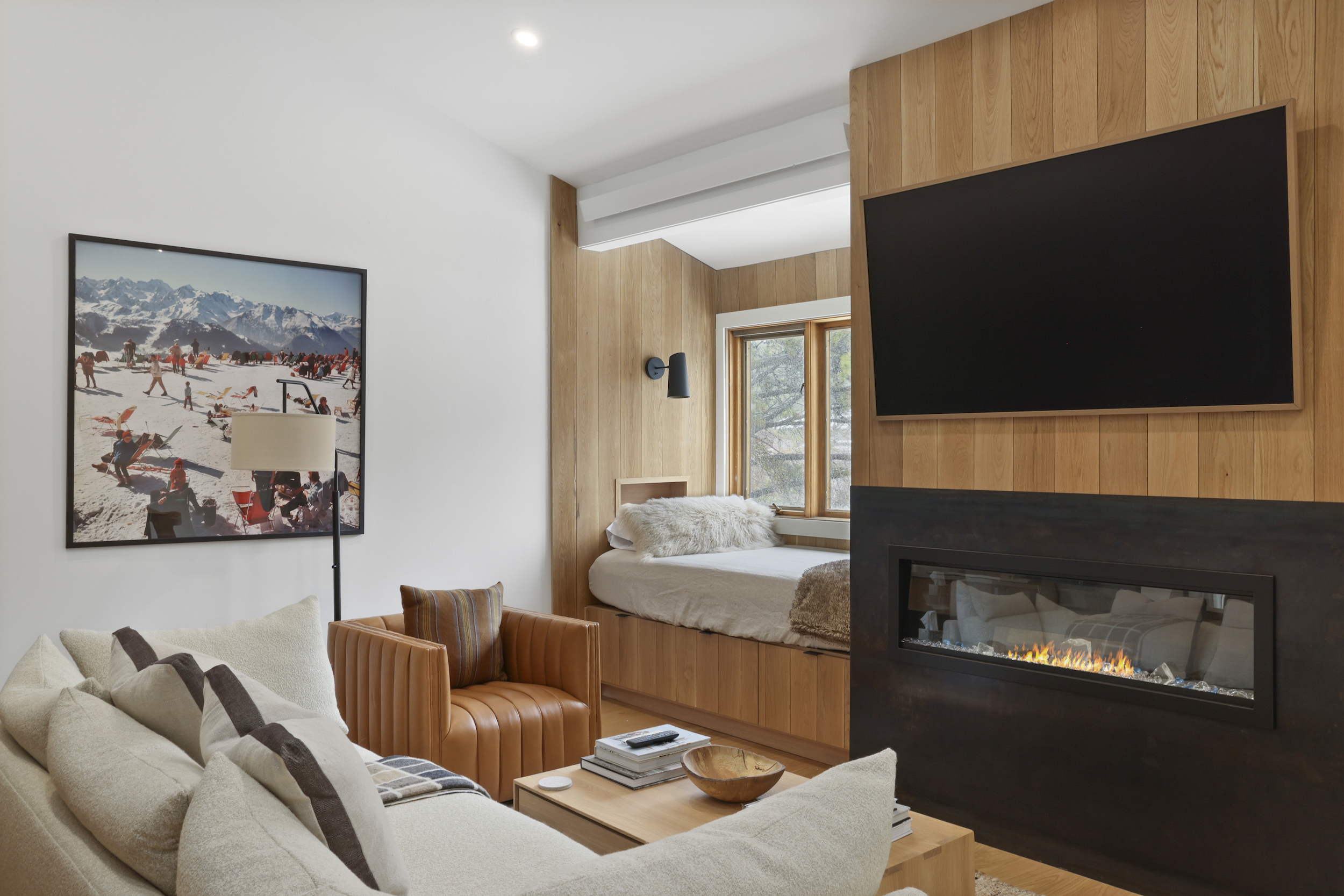 Living Area with Electric Ambient Fireplace