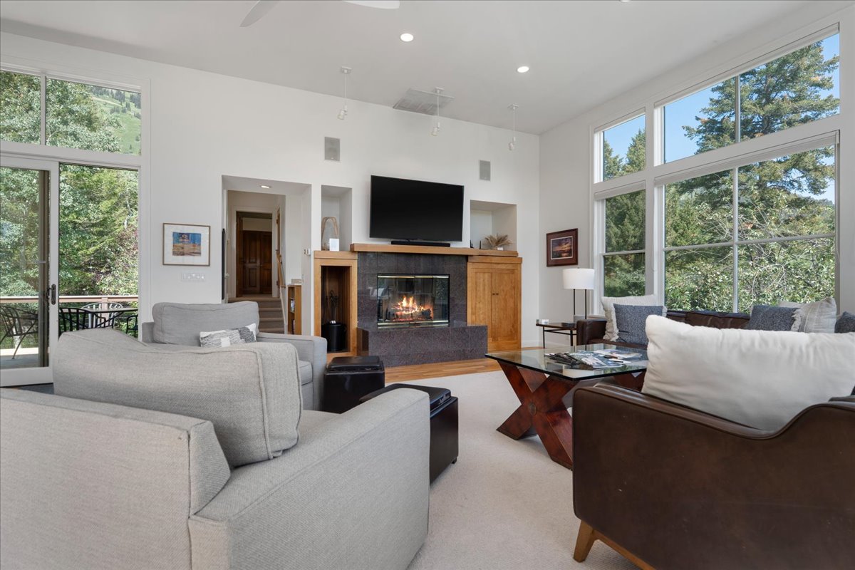 Living room - The fireplace is not currently available for guest use.