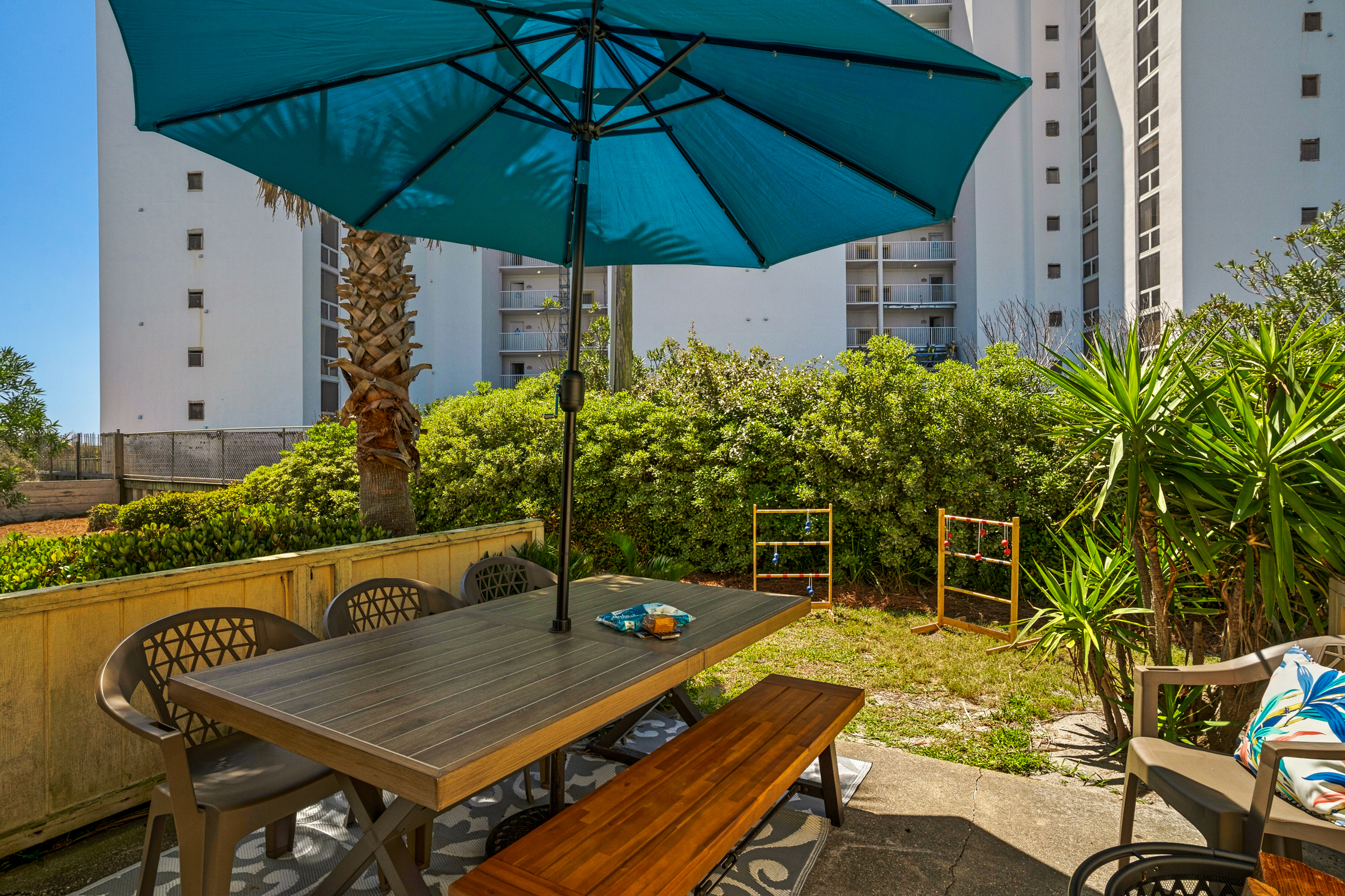 Private Backyard patio with covered dining, grill, firepit, and gorgeous view
