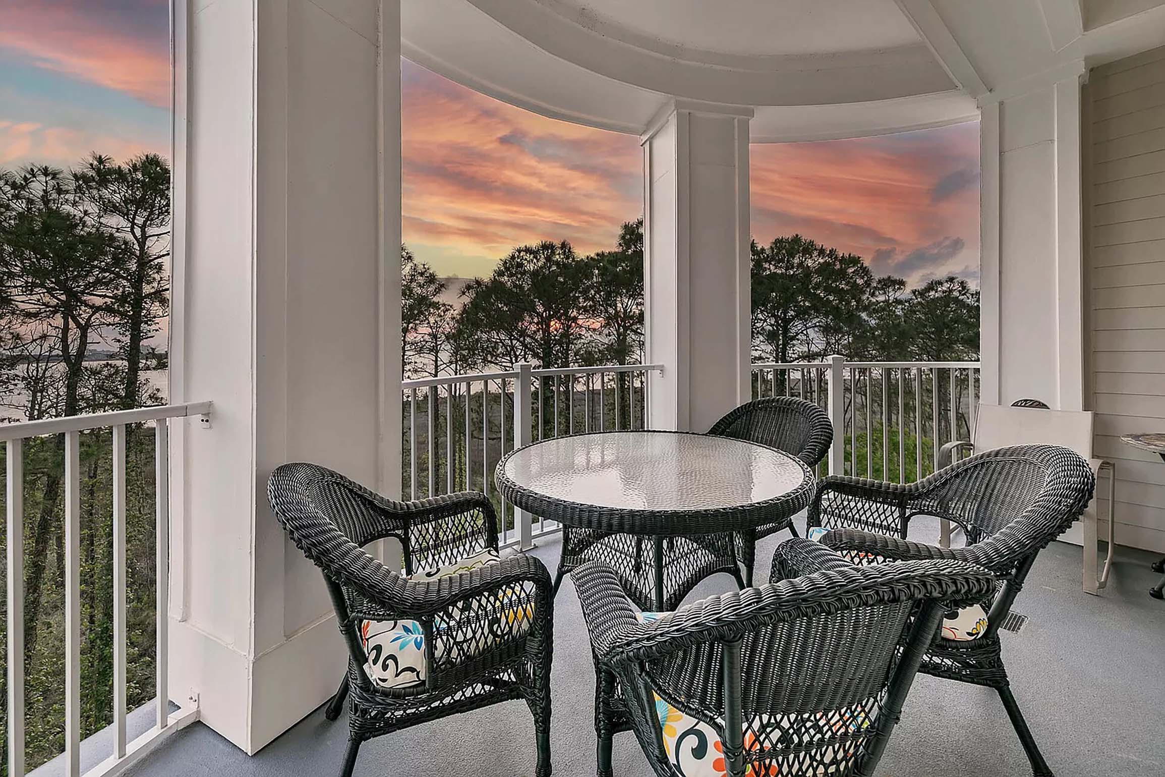 Enjoy a meal on the balcony