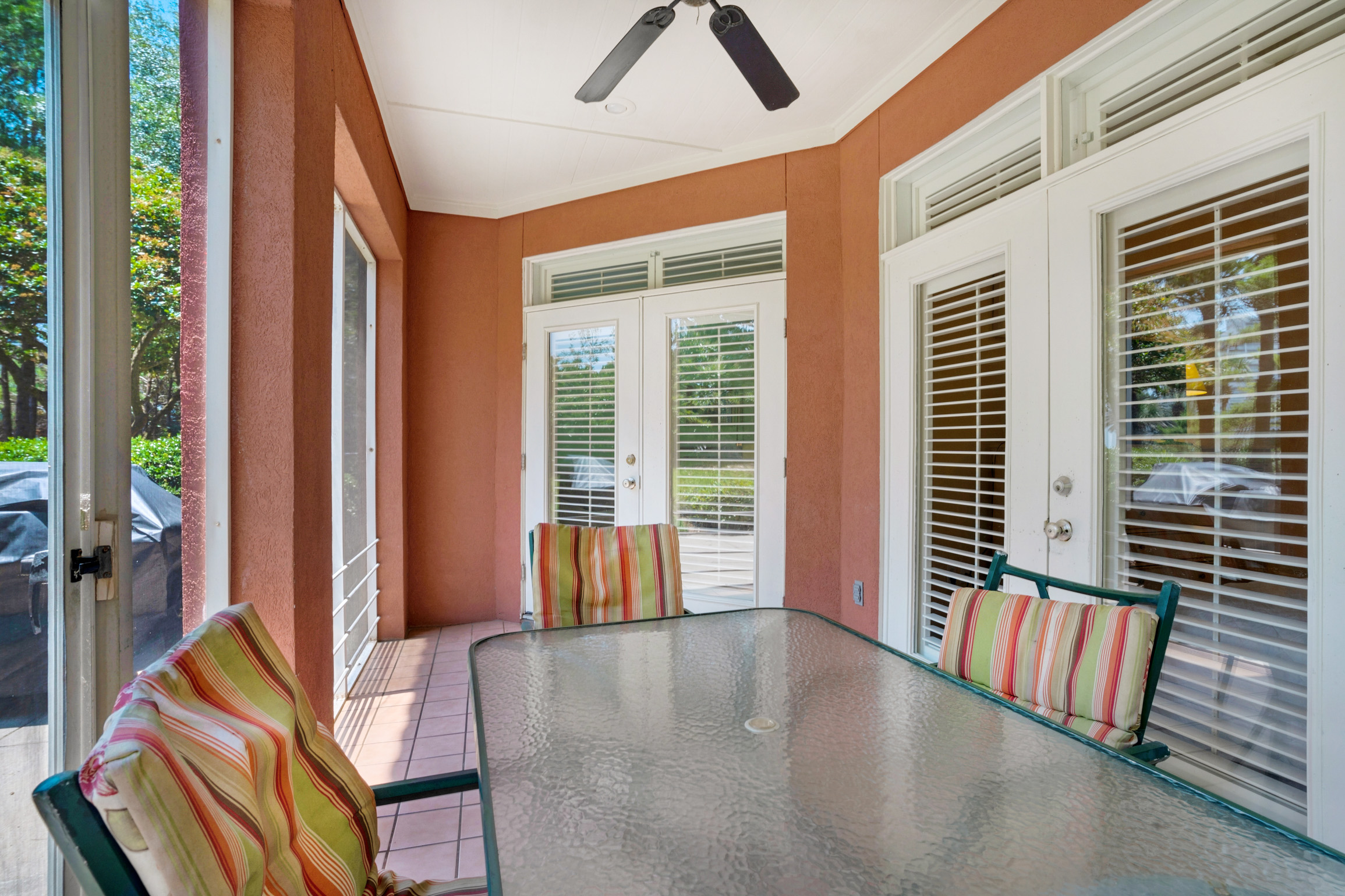 Patio access with dining table