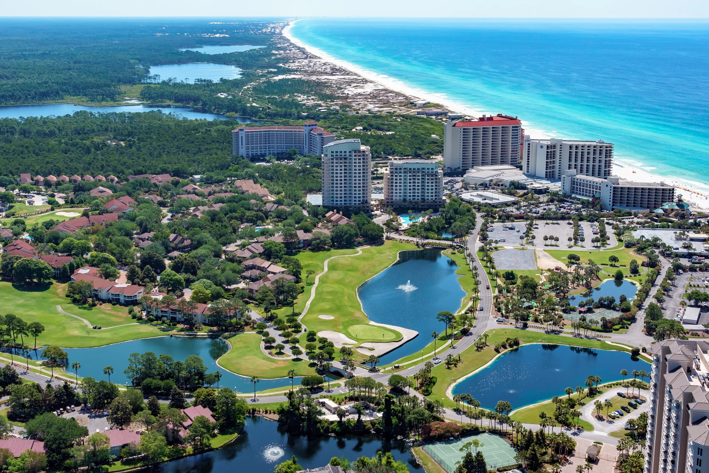 Aerial Shot of Beachside Tivoli in Sandestin 