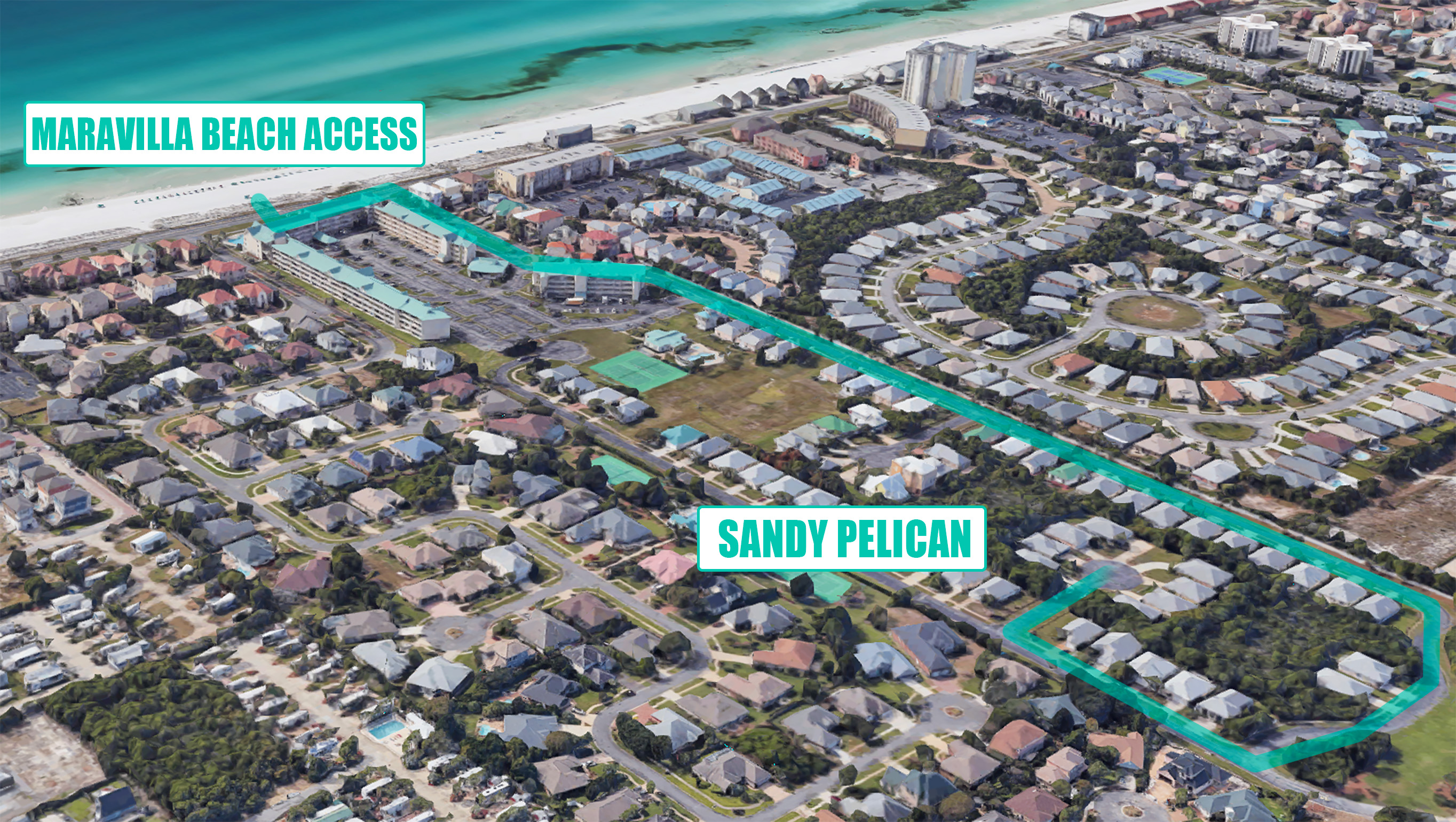 Sandy Pelican Beach Access Map