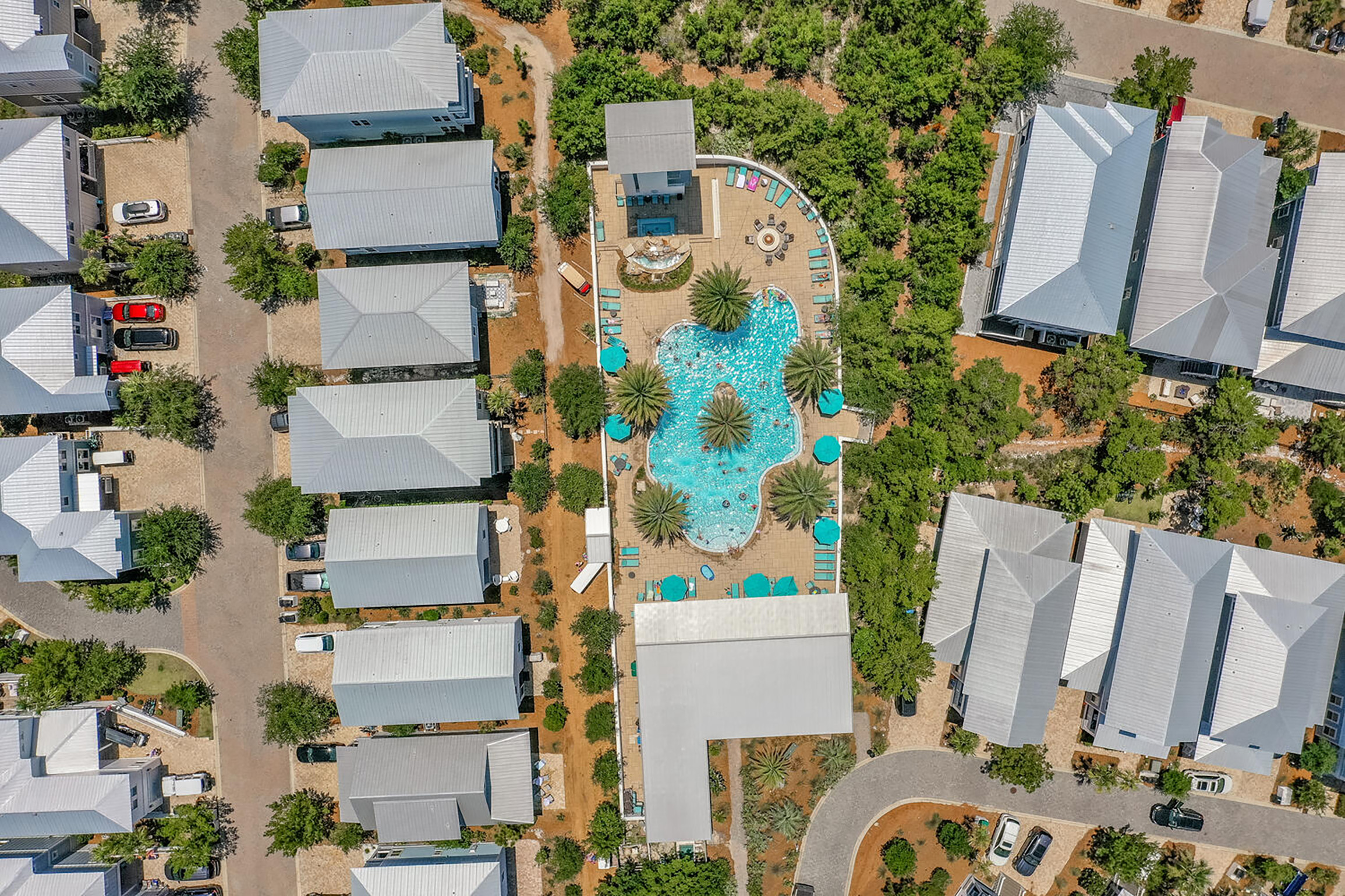 Aerial view of Highland Park pool