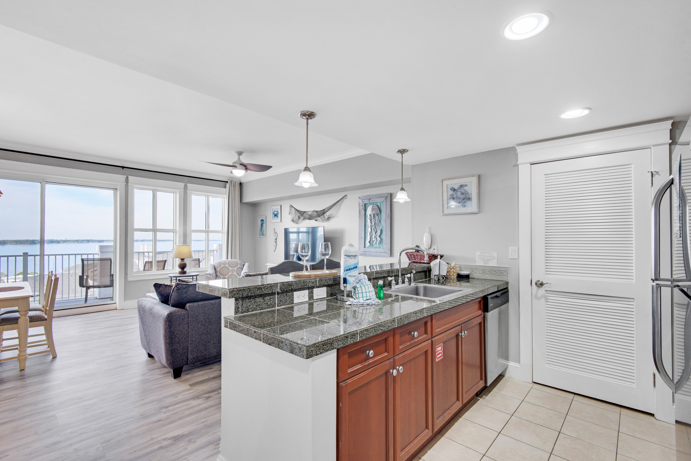Kitchen to living room view