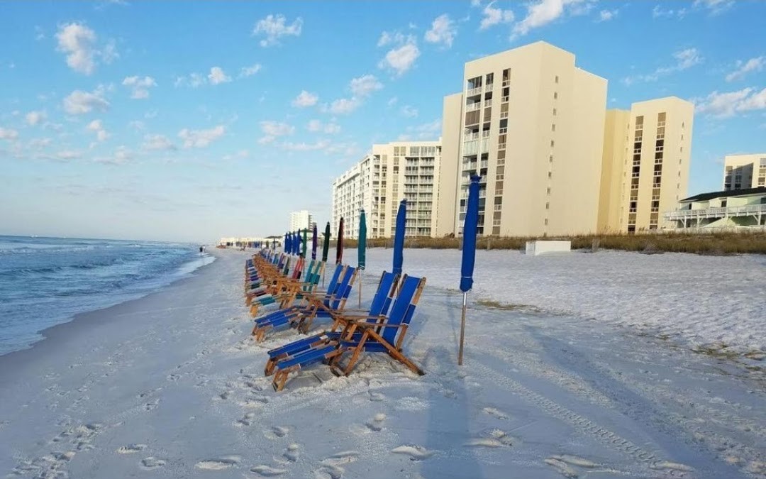 Beach chairs and umbrella service available on Southbay's private beach
