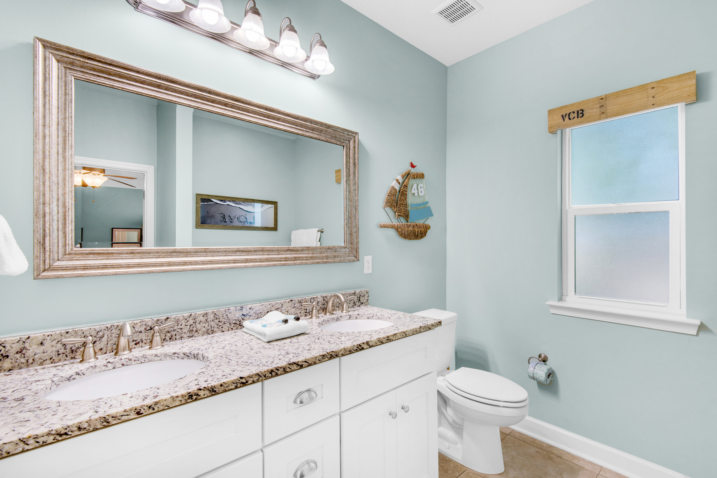 Ensuite bathroom with double vanities