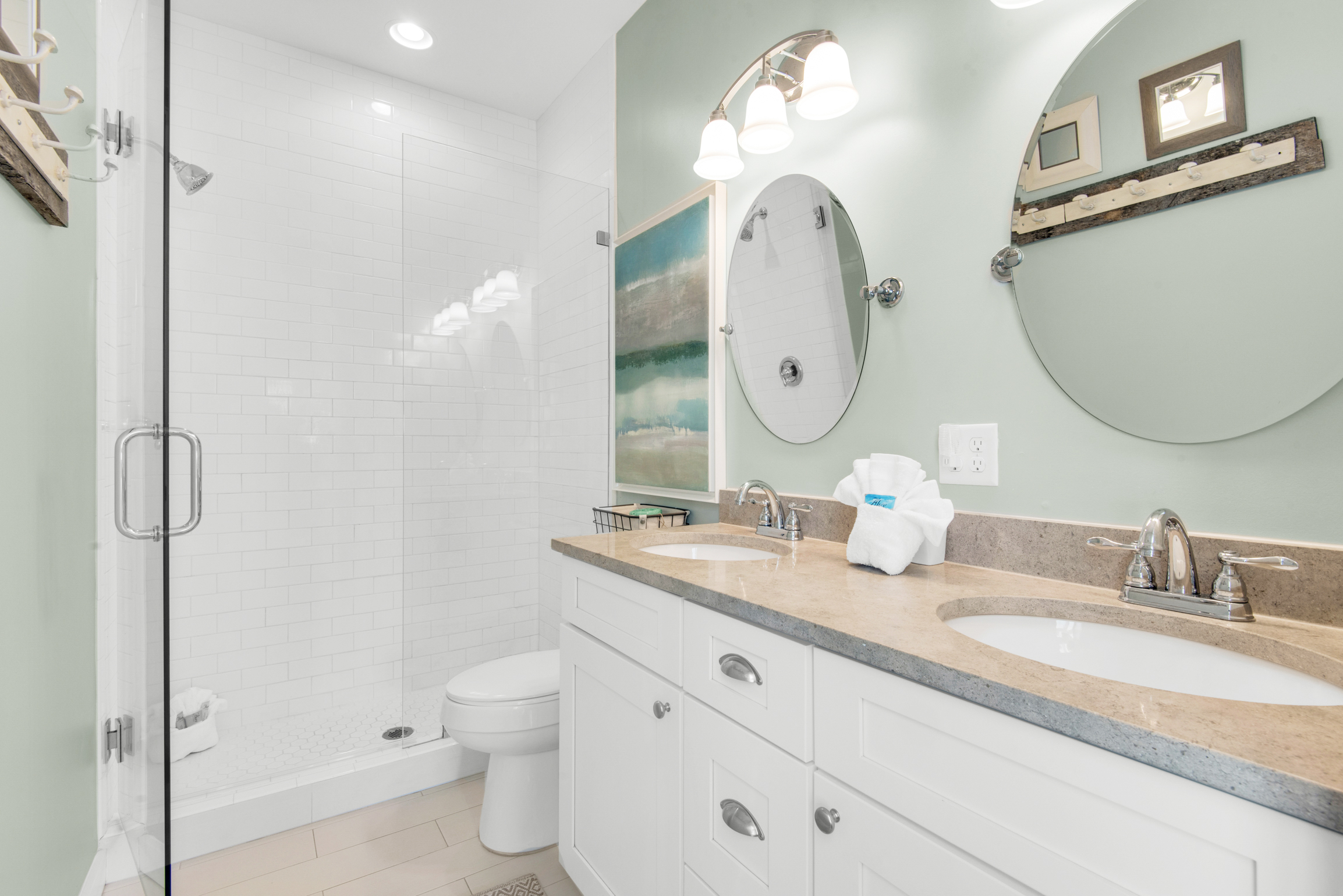 Master bathroom with dual vanity