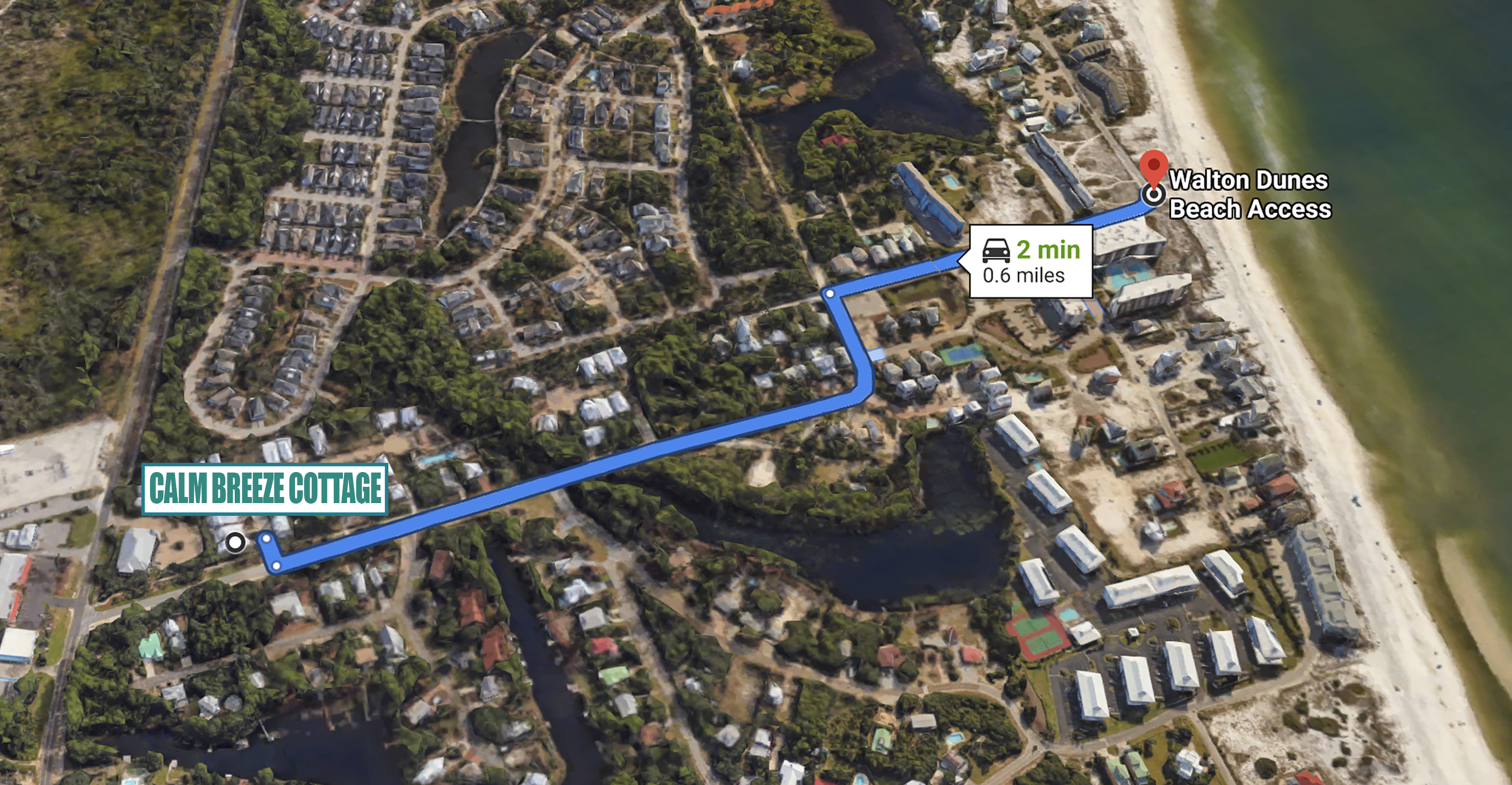 Calm Breeze Cottage Beach Access Map